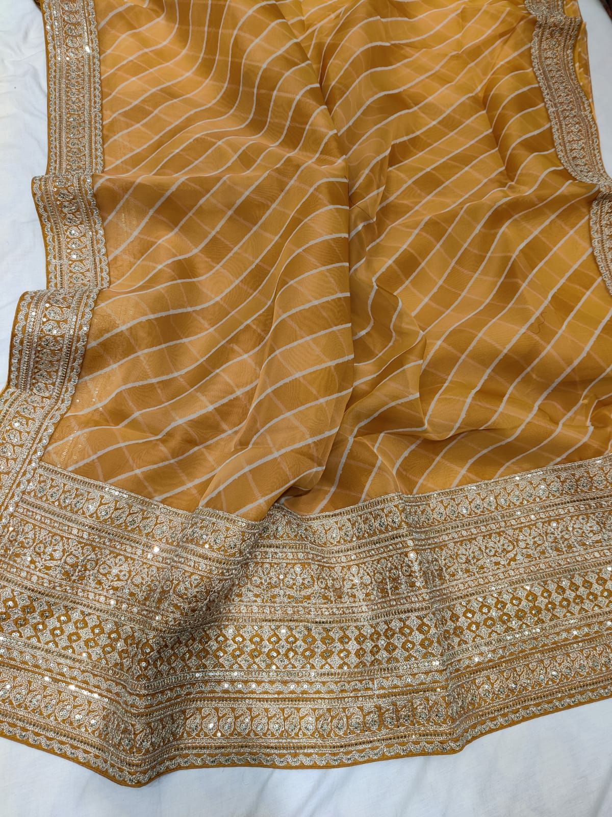 Sudeshi organza partywear saree - Saffronfashionindia