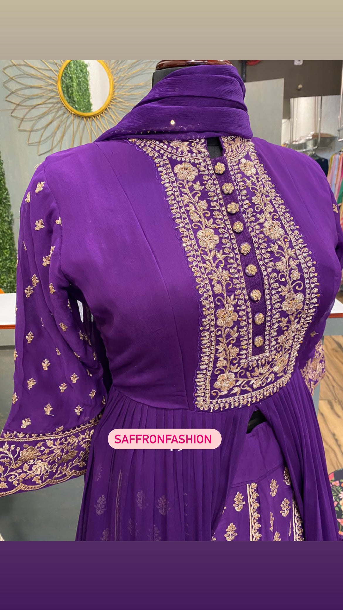 Yahiz gorgette dress - Saffronfashionindia