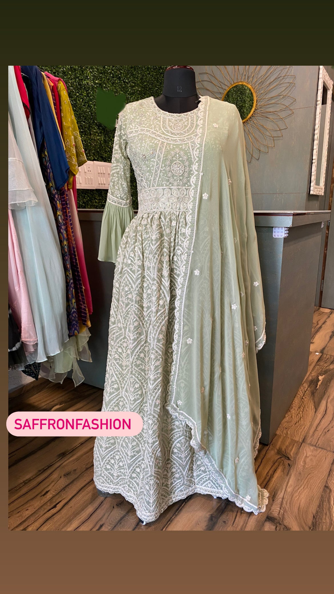 Maldiv gorgette gown - Saffronfashionindia