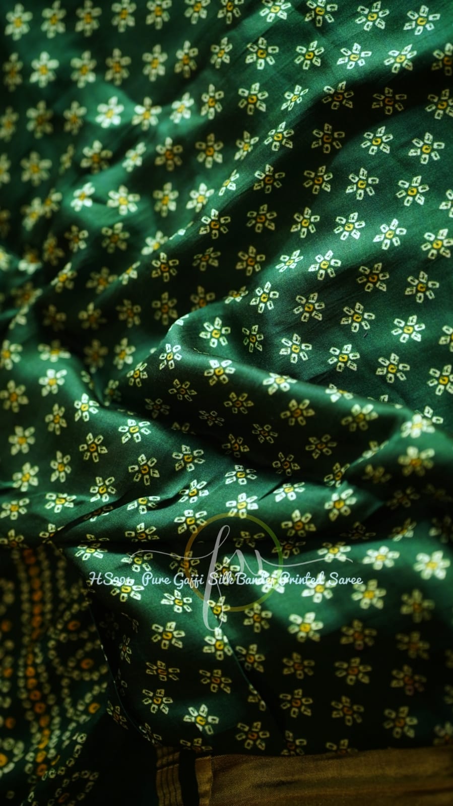 Ranisha bandhej gajji silk saree - Saffronfashionindia