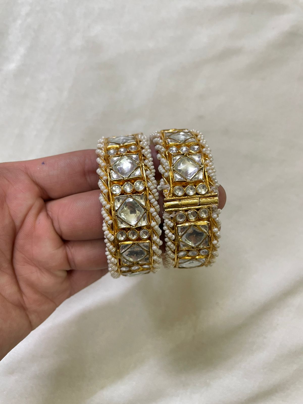 Rucili Kundan bangle/bangle/Kundan bangle - Saffronfashionindia
